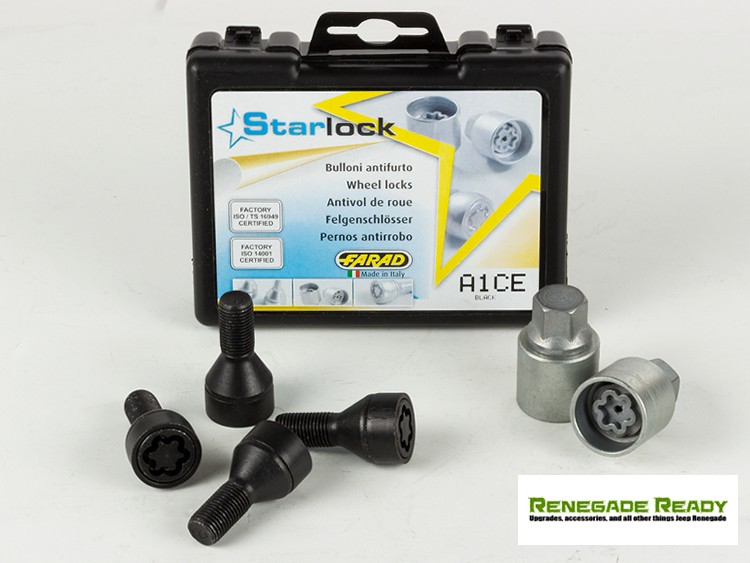Jeep Renegade Wheel Locks by Farad Black Starlock
